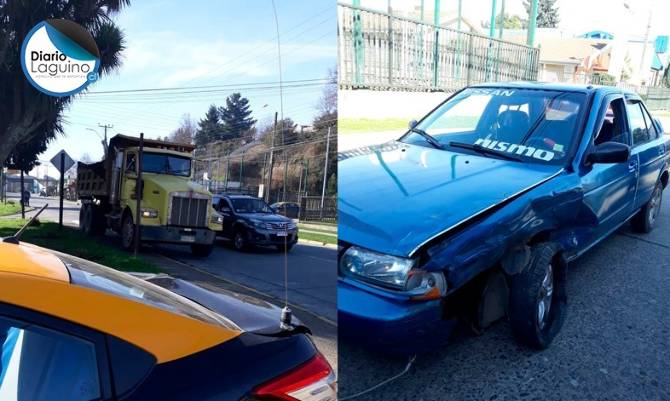 Camión y dos automóviles protagonizaron colisión múltiple en Los Lagos