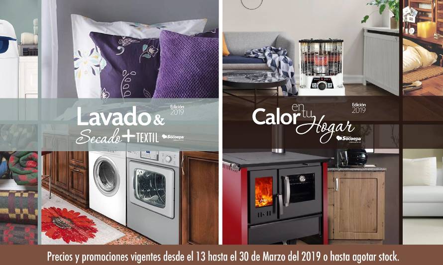 Este sábado es el último día para aprovechar las Socofertas de Comercial Socoepa en calefactores, lavado y textil invierno