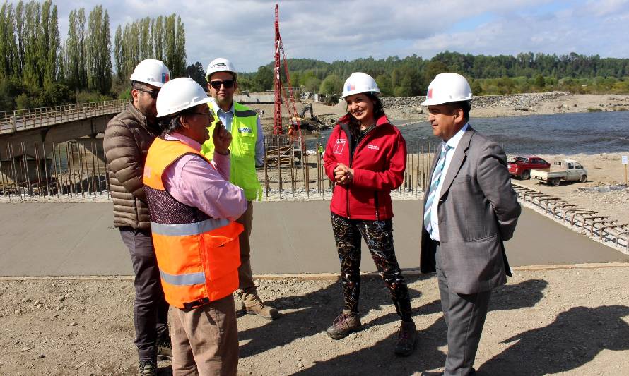 Puente Quinchilca en ruta que une Los Lagos y Panguipulli presenta un 28% de avance