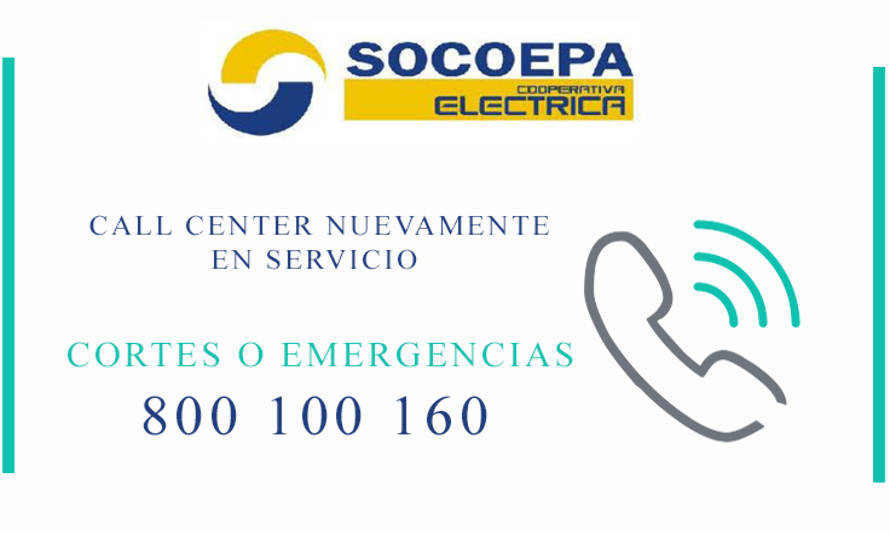 Ya está en funcionamiento Call Center Socoepa: 800 100 160