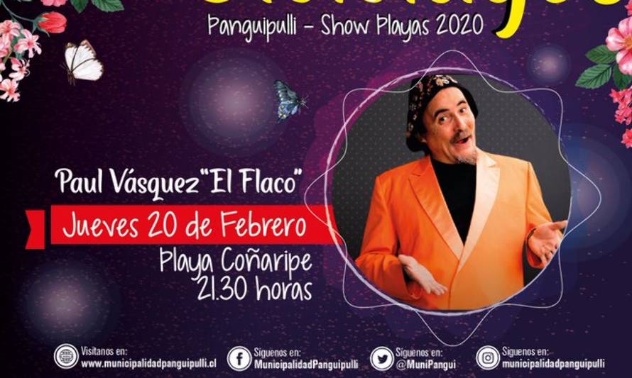 El Flaco de Dinamita Show se presentará este jueves en la playa de Coñaripe