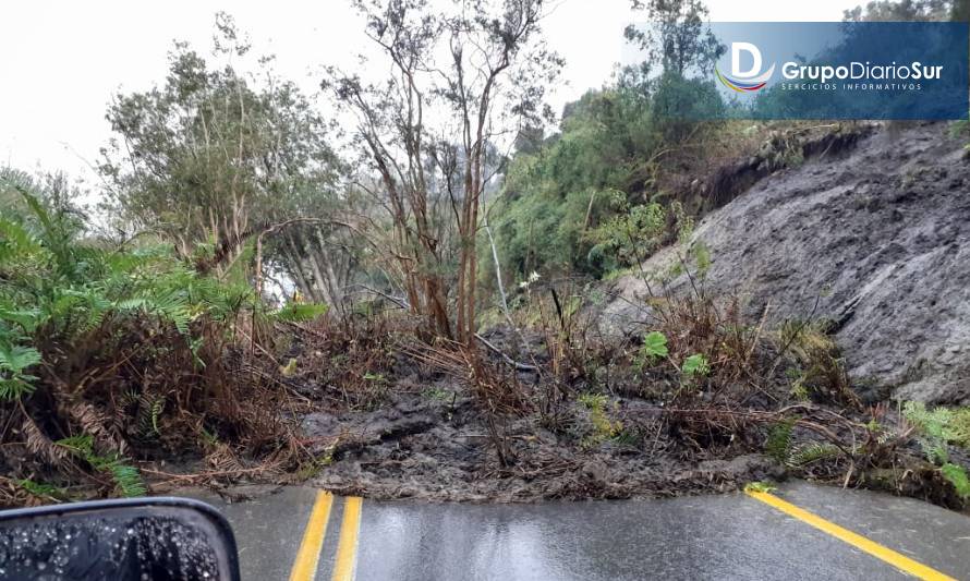 Deslizamiento de tierra cortó ruta Futrono-Llifén