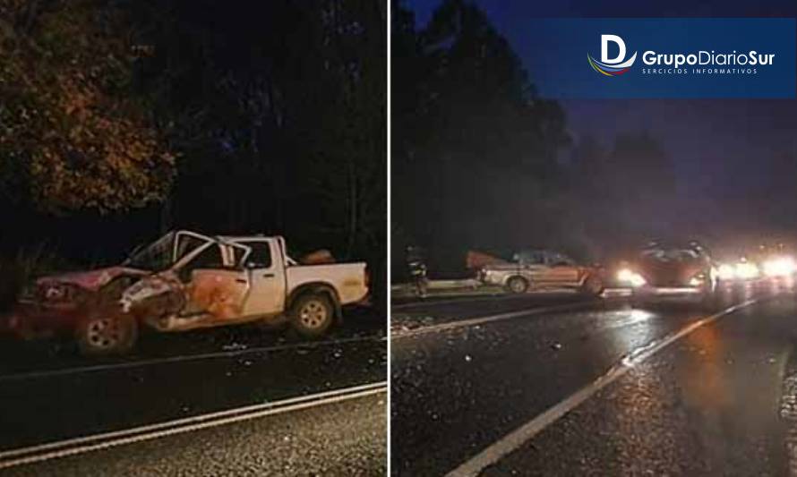 Tres lesionados tras fuerte colisión en ruta Valdivia-Paillaco