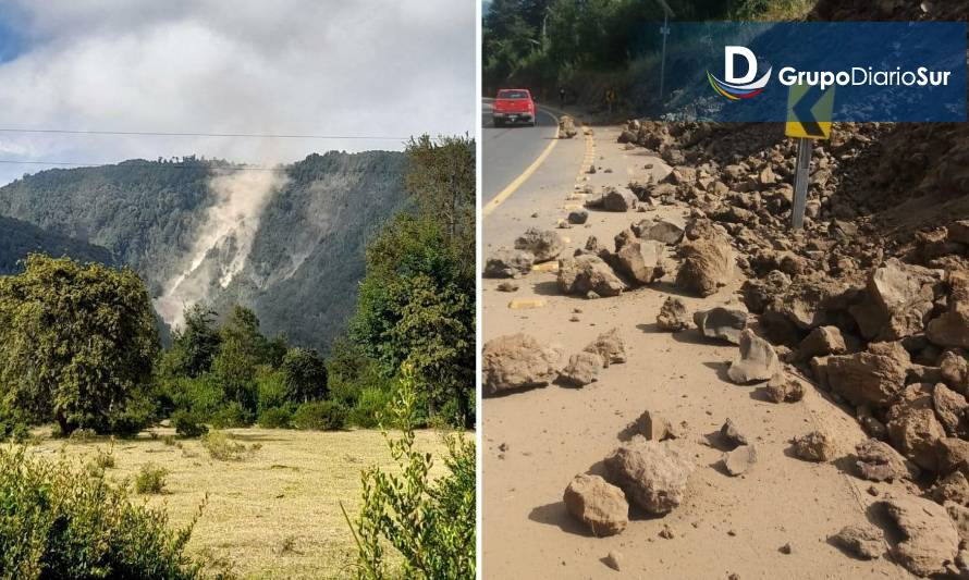 Reportan derrumbes y rodados en carreteras tras sismo en Panguipulli