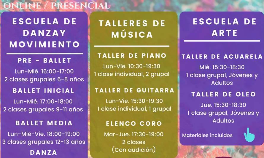 Casona Cultural extiende período de inscripción para Talleres Artísticos