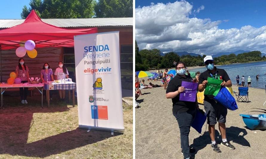 Senda Los Ríos y equipos Senda Previene-Evsd realizaron diferentes acciones preventivas en época estival