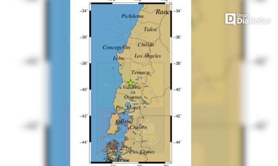 Temblor se dejó sentir cerca de Panguipulli