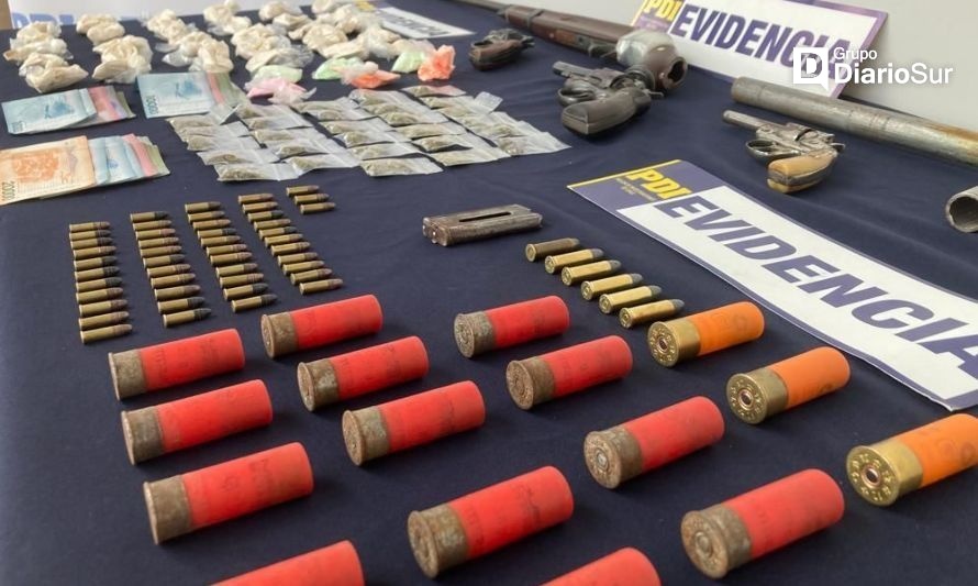 PDI incautó armas de fuego y drogas en Valdivia