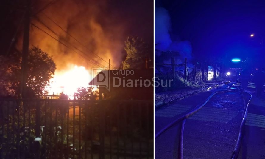 Incendio destruyó una vivienda en Los Lagos