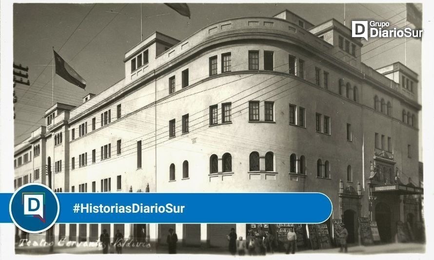 Foto antigua del Teatro Cervantes, un edificio patrimonial con 88 años de historia. Crédito: enterreno.com/archivo de Pablo Arriagada.