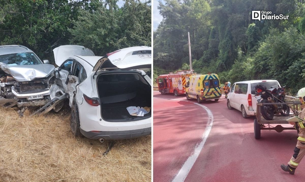 A minutos de diferencia: accidentes vehiculares dejan cinco lesionados en ruta Los Lagos -Panguipulli