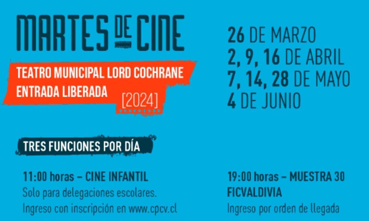 Inicia nuevo ciclo de cine gratuito en el Teatro Municipal Lord Cochrane 