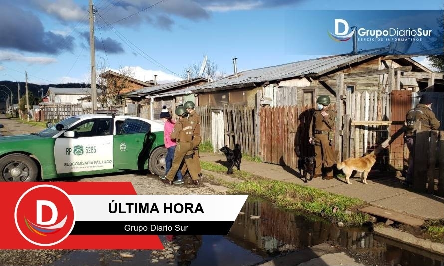 Paillaco: Detienen a "La Choclo" con 436 dosis de droga en su domicilio