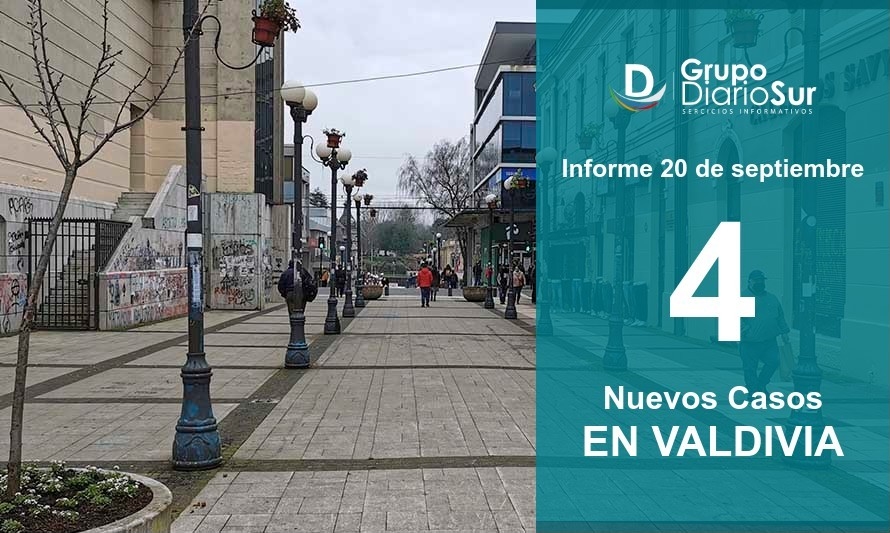 Valdivia suma 4 casos nuevos este domingo 20 de septiembre