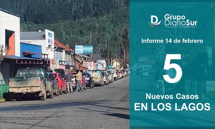 Los Lagos reportó este domingo 5 nuevos infectados de Covid