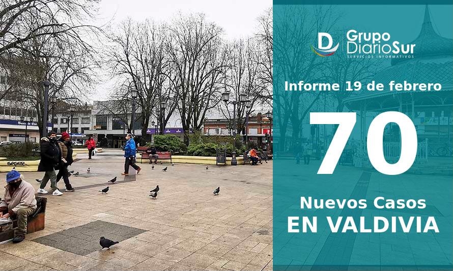 Valdivia reportó 70 nuevos contagios