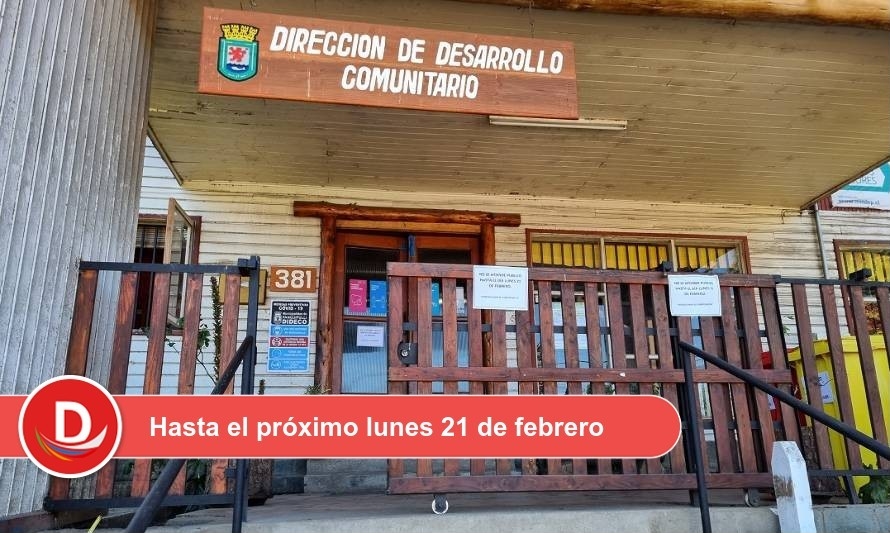 Municipalidad de Panguipulli informa cierre de oficina de Dideco 